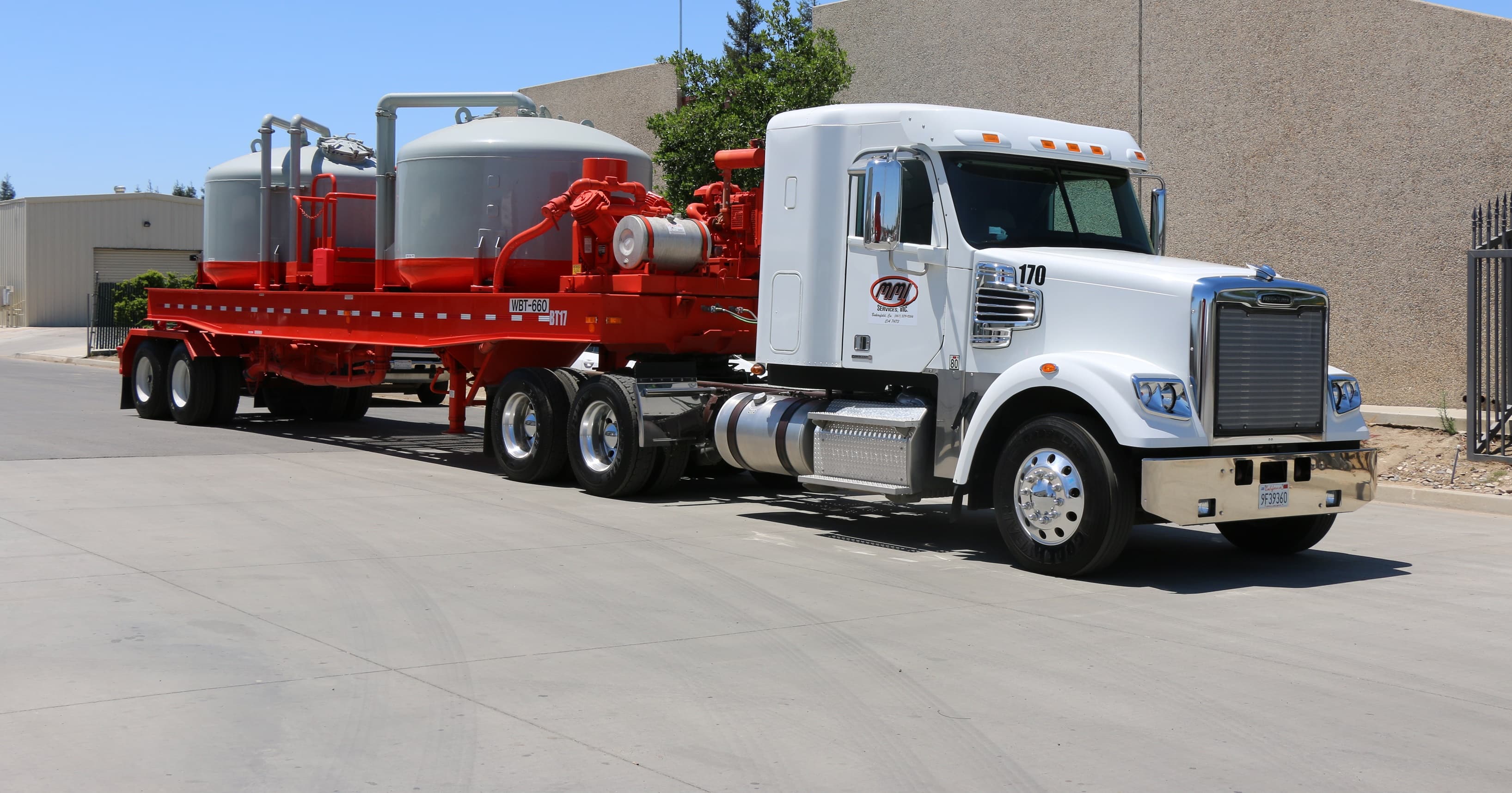 An MMI double-pump cement truck working on location