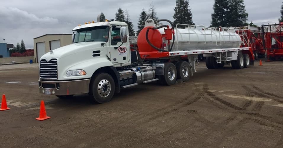 An MMI vacuum truck on a fluid-hauling job