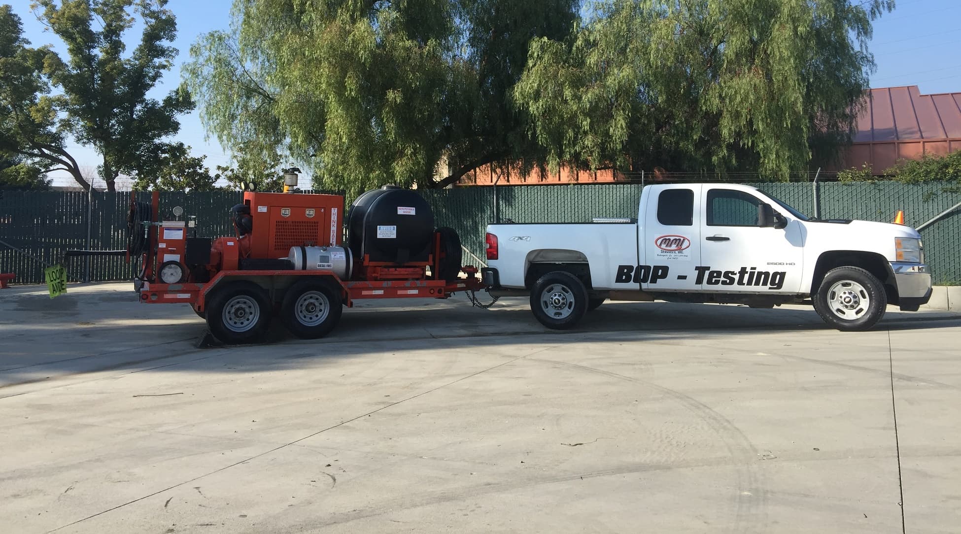 BOP pressure-control equipment staged on an MMI location